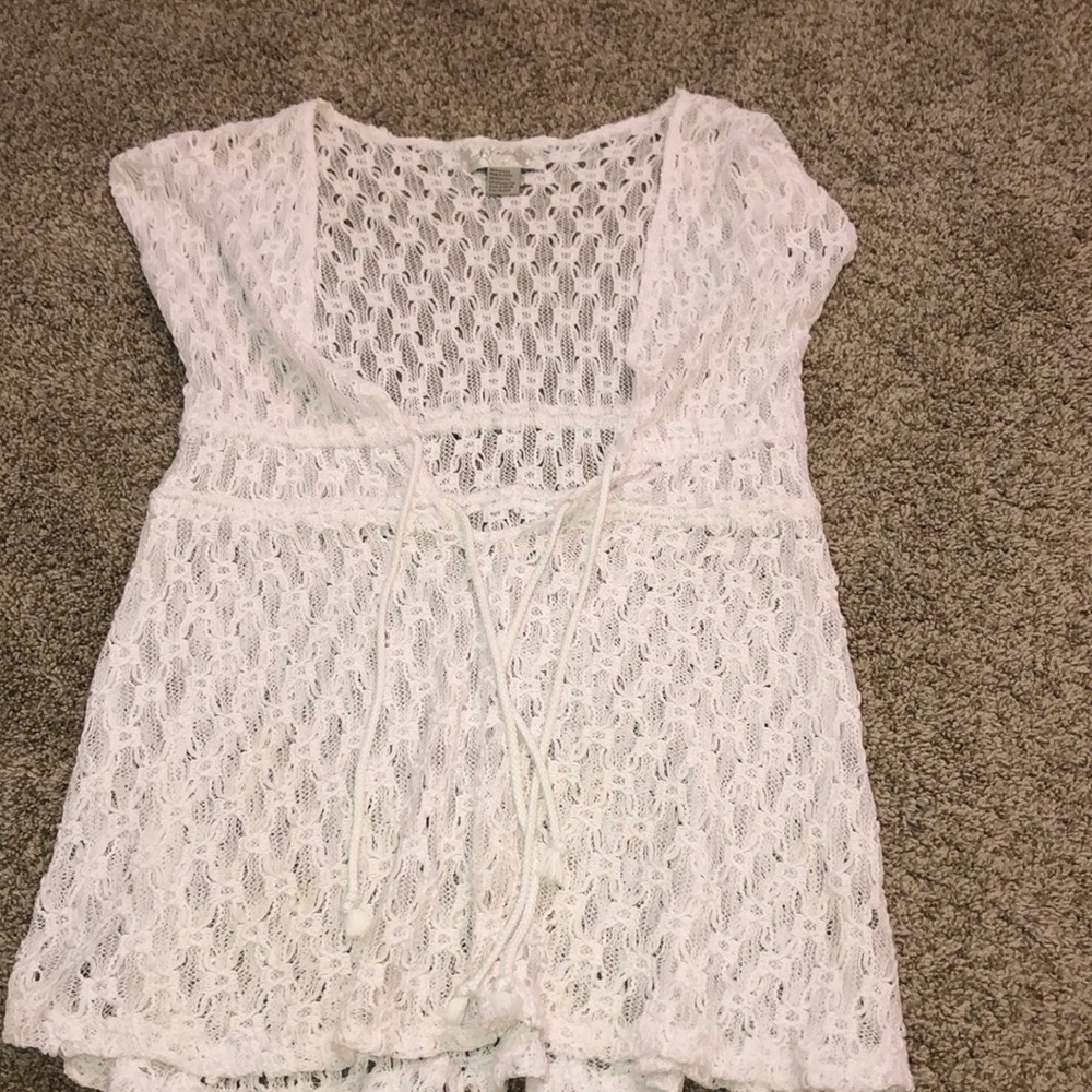 White swim cover up